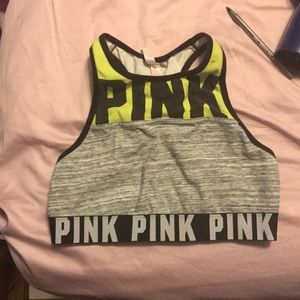 Pink Victoria’s Secret sports bra